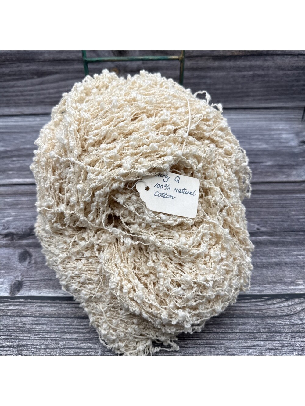 Vintage Curly Q 100% Natural Cotton Yarn Made In Maine Undyed 8 Oz
